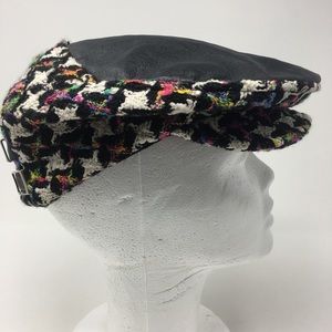 Jacqueline Lamont Houndstooth Newsboy Hat Cap